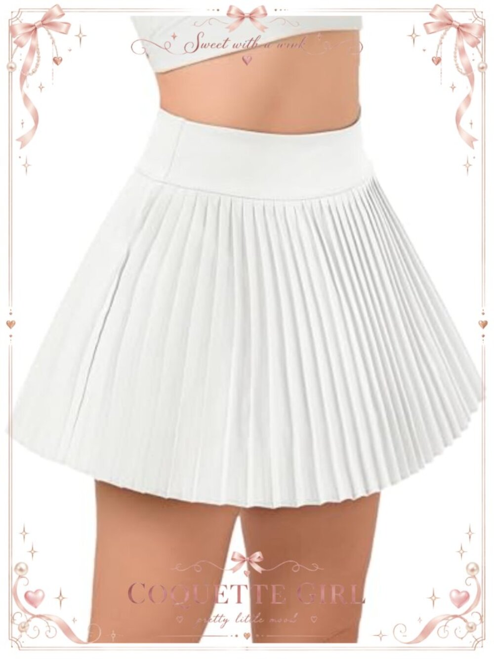 Pleated Mini Skirt with Shorts Pockets High Waisted Skater Tennis Golf Skort